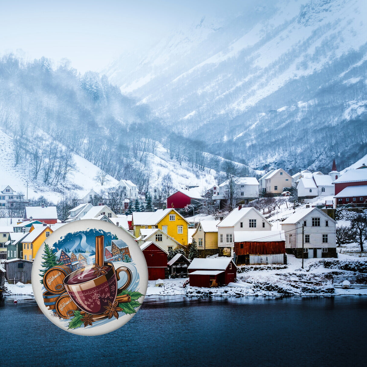 Glühwein Tasse mit Gewürzen Magnet