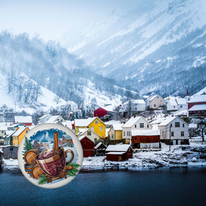 Glühwein Tasse mit Gewürzen Magnet