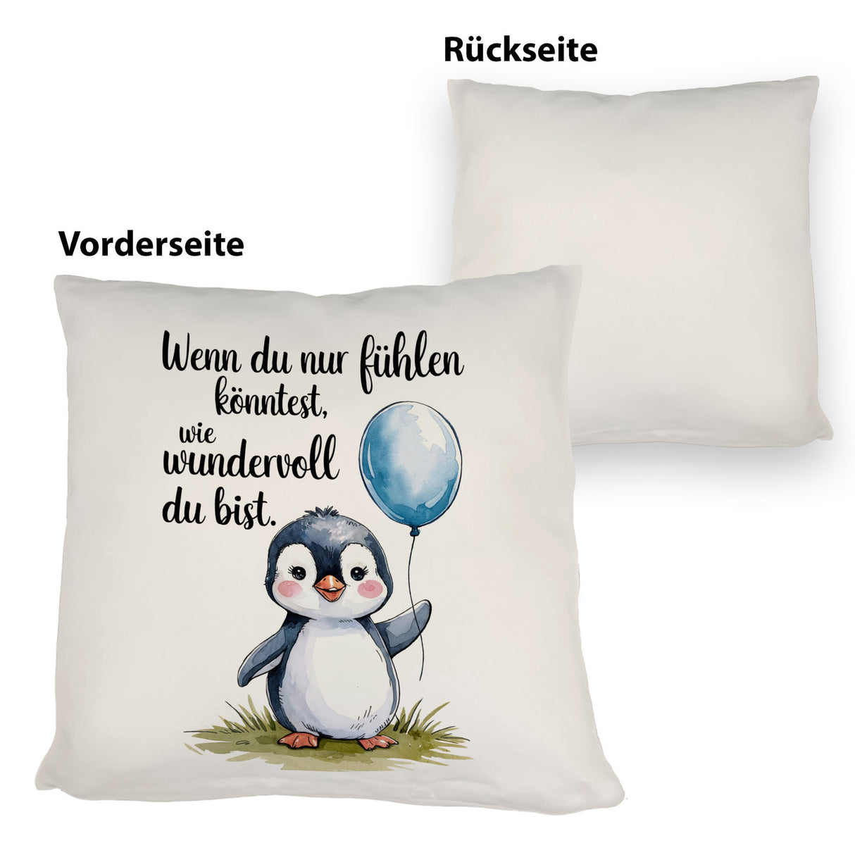 Pinguin mit Ballon - Wundervoll Kissen