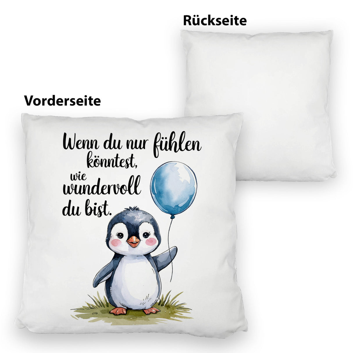 Pinguin mit Ballon - Wundervoll Kissen