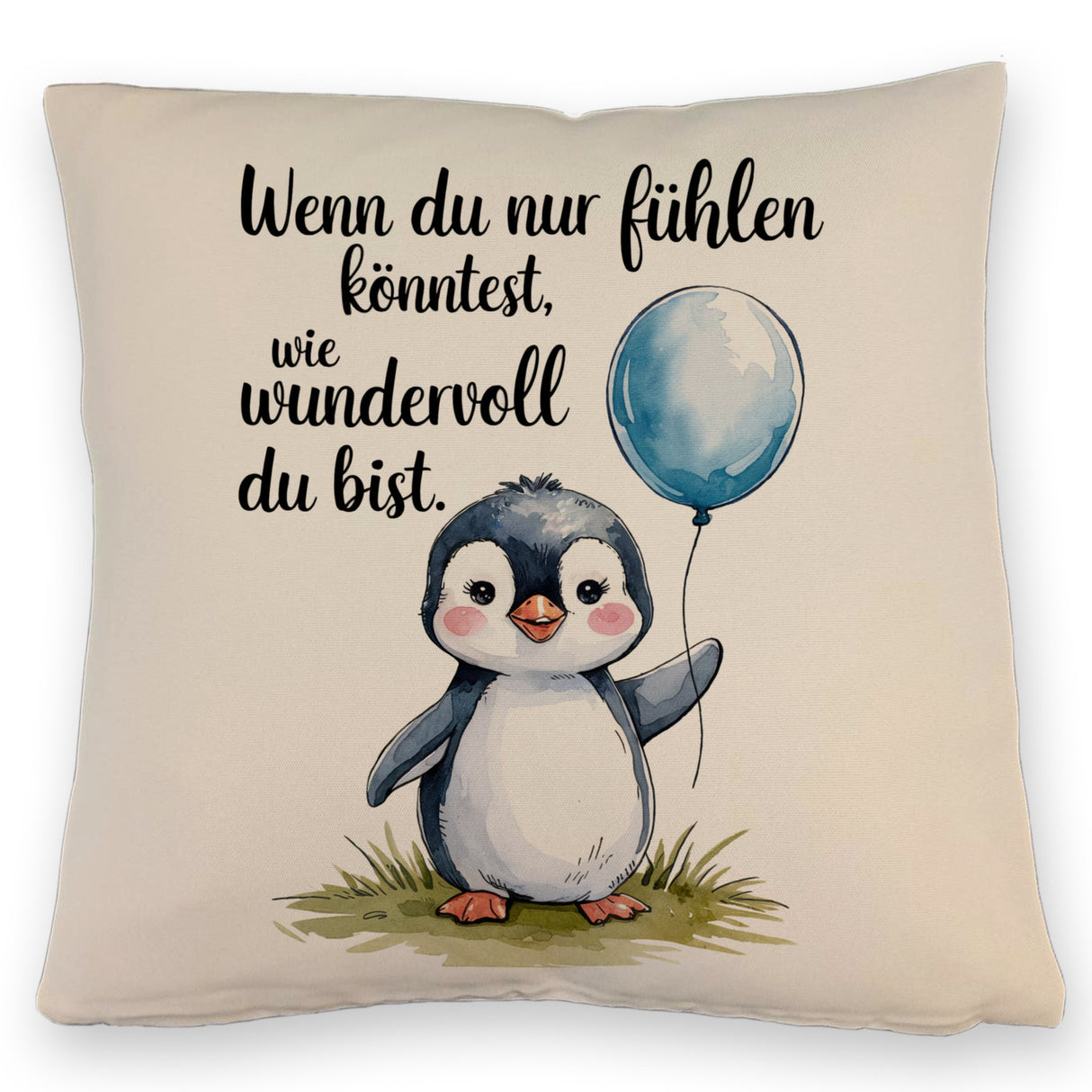 Pinguin mit Ballon - Wundervoll Kissen