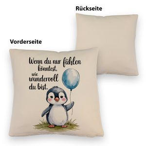 Pinguin mit Ballon - Wundervoll Kissen