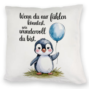 Pinguin mit Ballon - Wundervoll Kissen