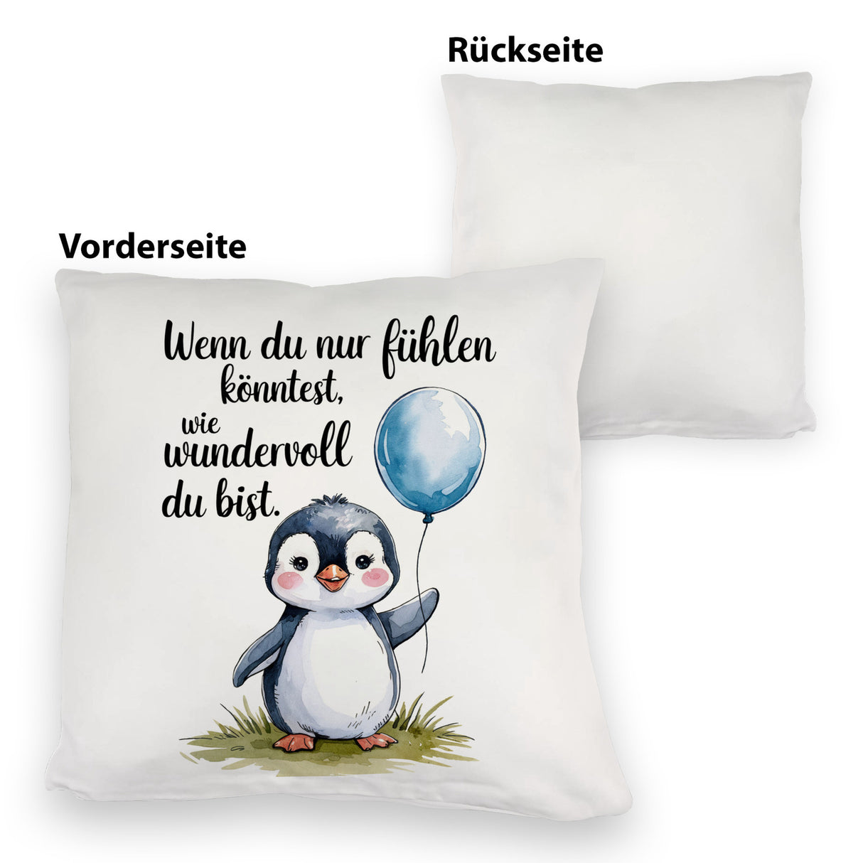 Pinguin mit Ballon - Wundervoll Kissen