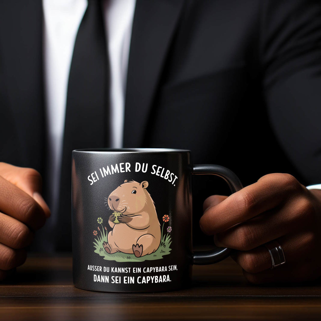 Capybara Motivation Tasse - sei immer du selbst