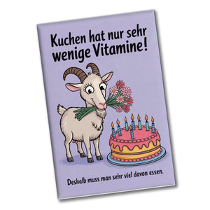 Ziege mit Torte - Mehr Kuchen essen Souvenir Souvenir Magnet