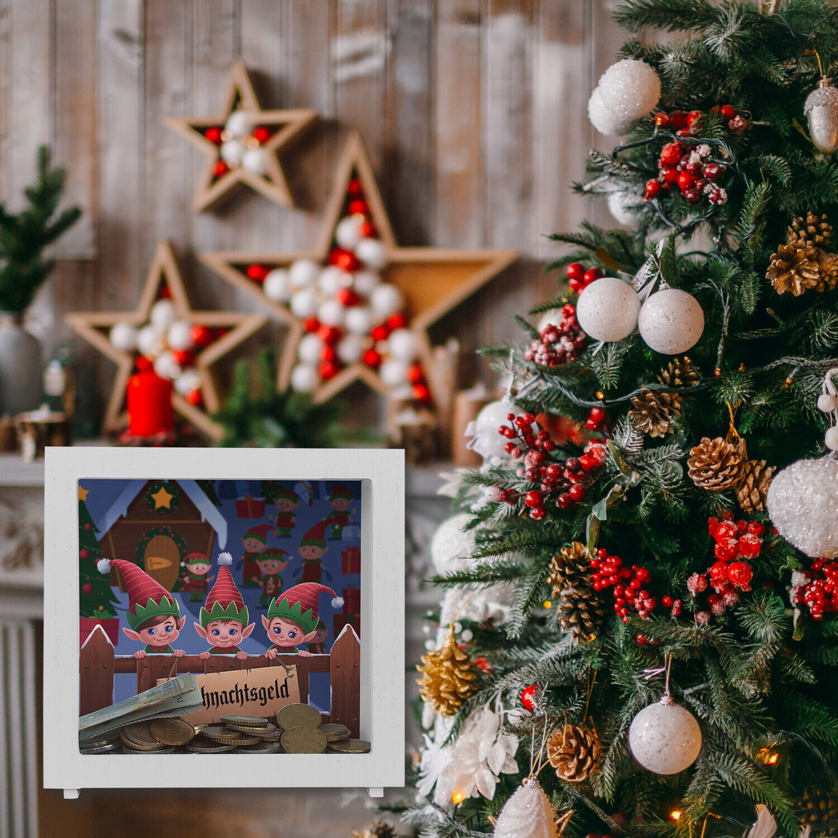 Elfen Spardose Weihnachtsgeld - Sparen mit Magie