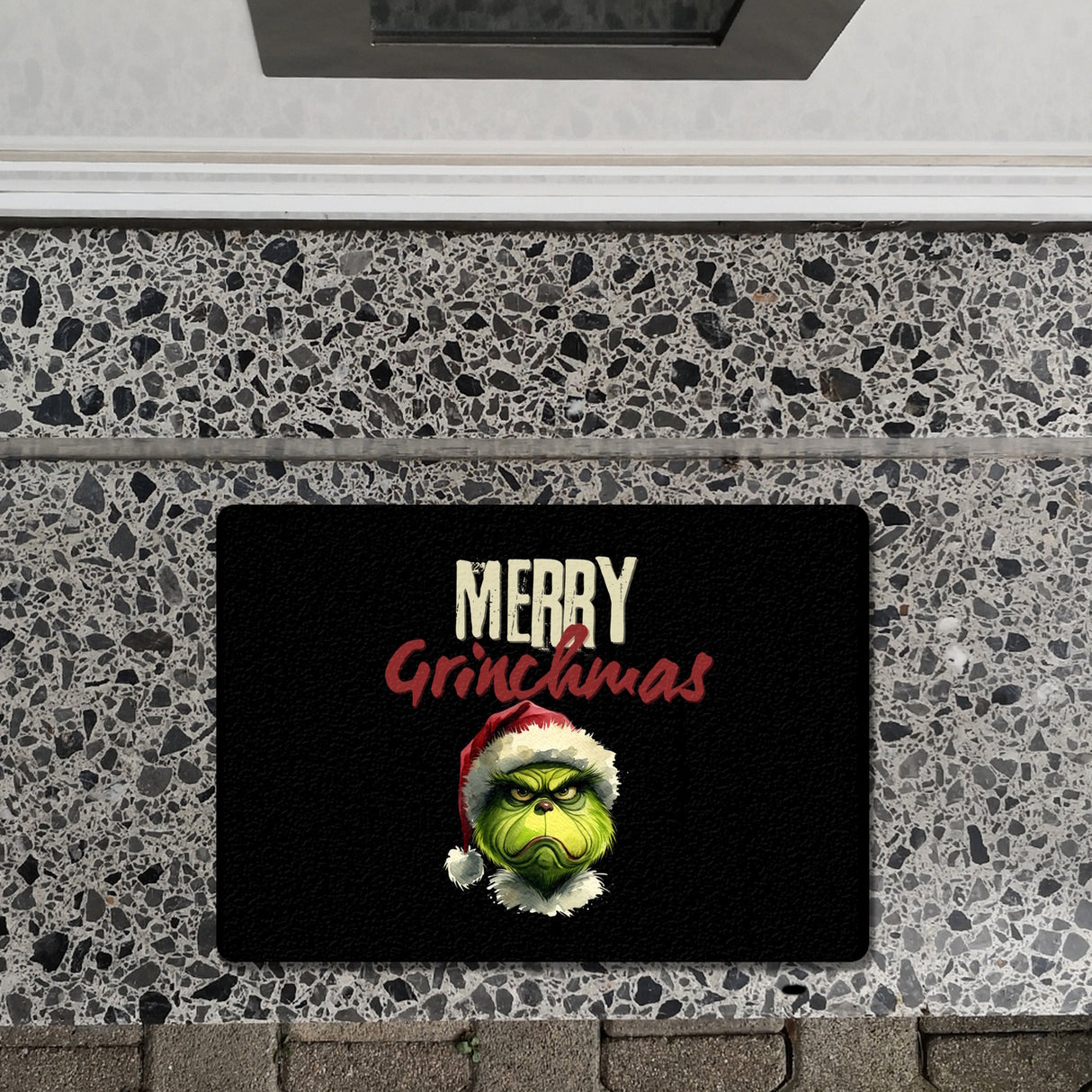 Merry Grinchmas Weihnachtsmuffel Fußmatte in 35x50 cm ohne Rand