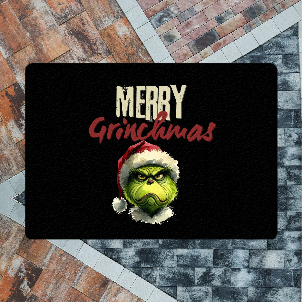 Merry Grinchmas Weihnachtsmuffel Fußmatte in 35x50 cm ohne Rand