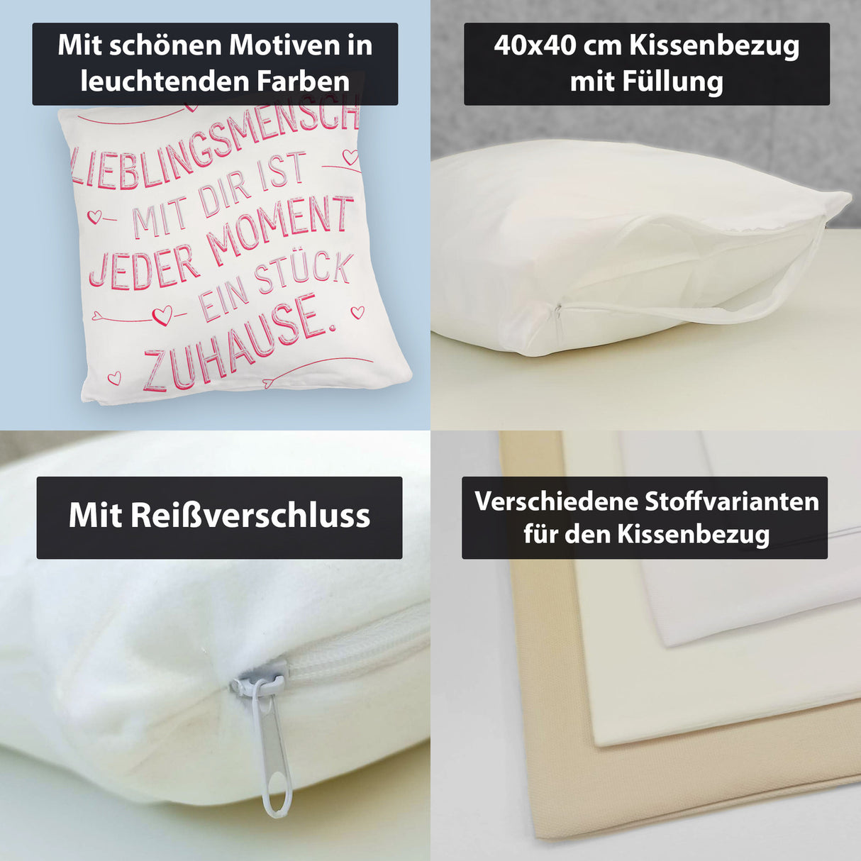 Lieblingsmensch - jeder Moment ein Stück Zuhause Kissen