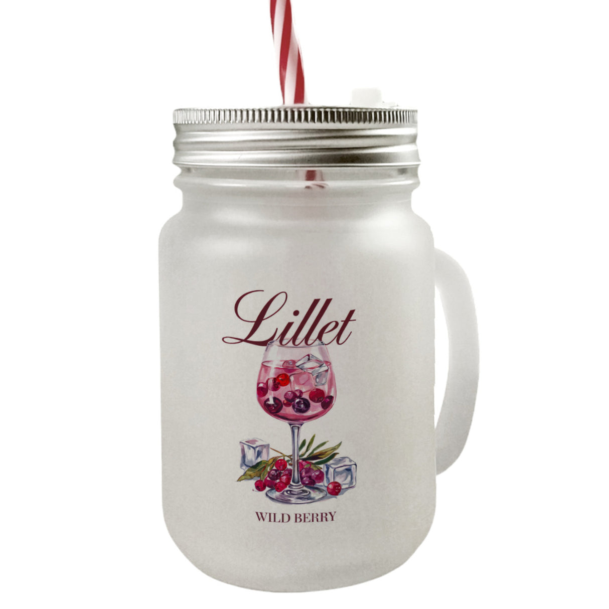 Weinglas mit Beeren - Lillet Wild Berry Trinkglas mit Bambusdeckel