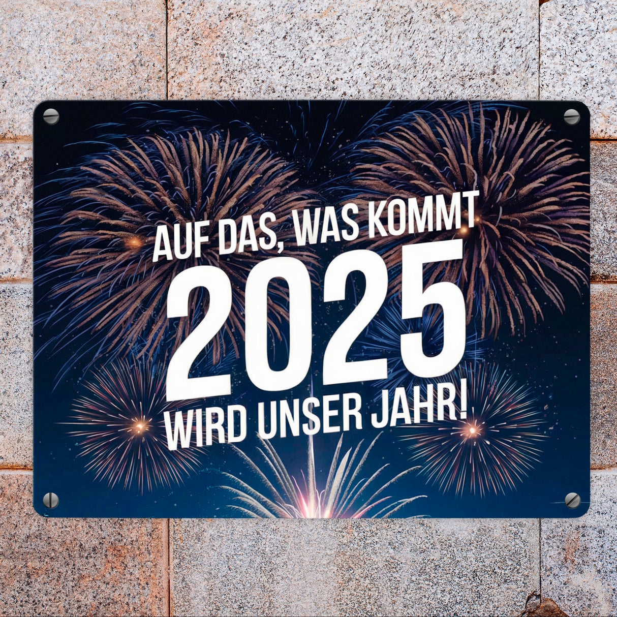 Feuerwerk - 2025 wird unser Jahr Metallschild in 15x20 cm