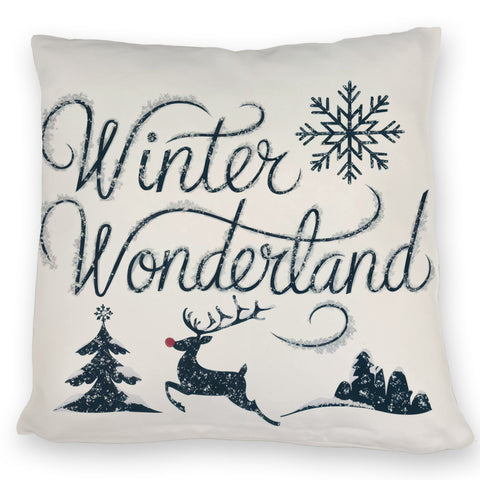 Winterwunderland mit Rentier - Kissen Winter Wonderland