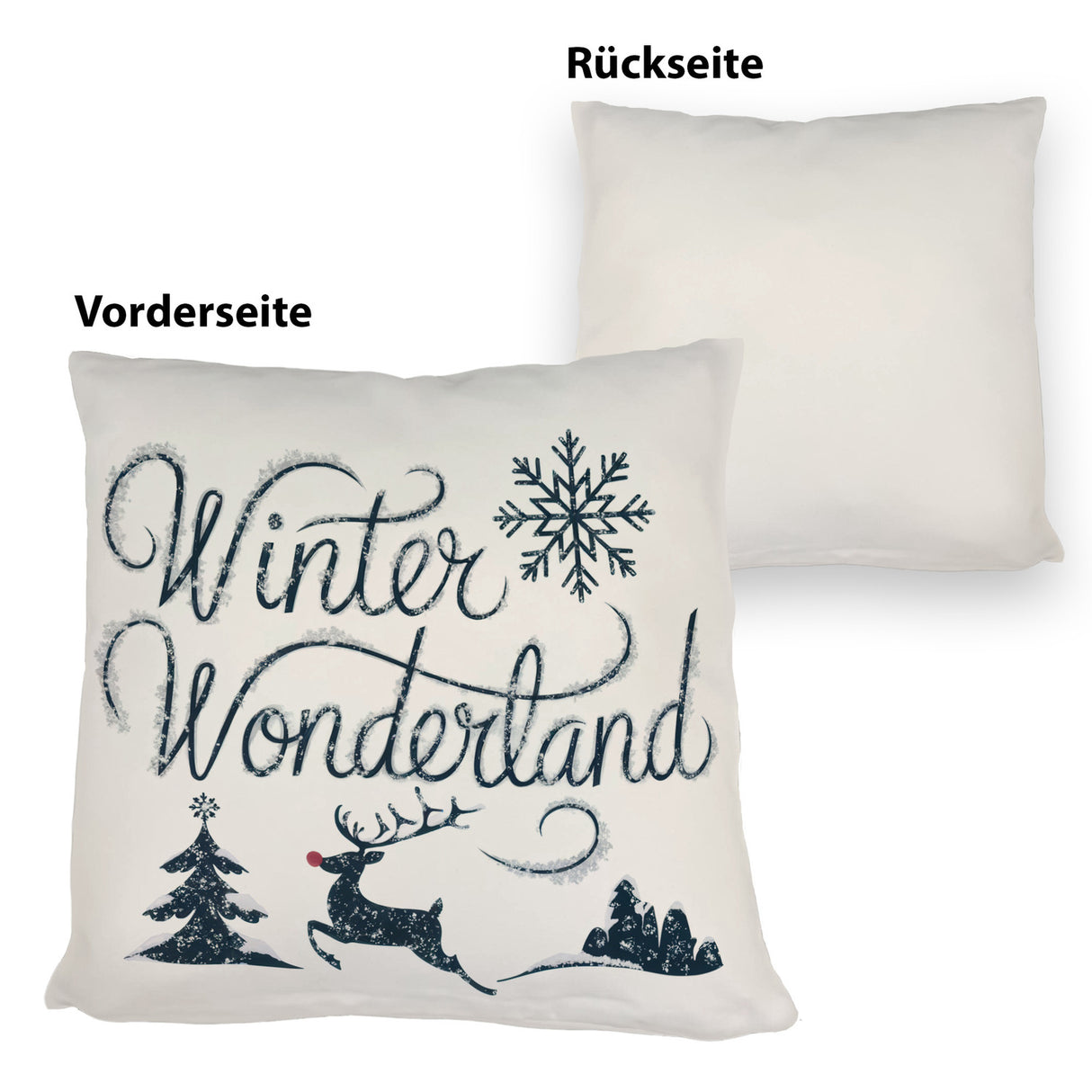 Winterwunderland mit Rentier - Kissen Winter Wonderland