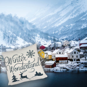 Winterwunderland mit Rentier - Kissen Winter Wonderland