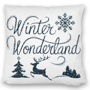 Winterwunderland mit Rentier - Kissen Winter Wonderland