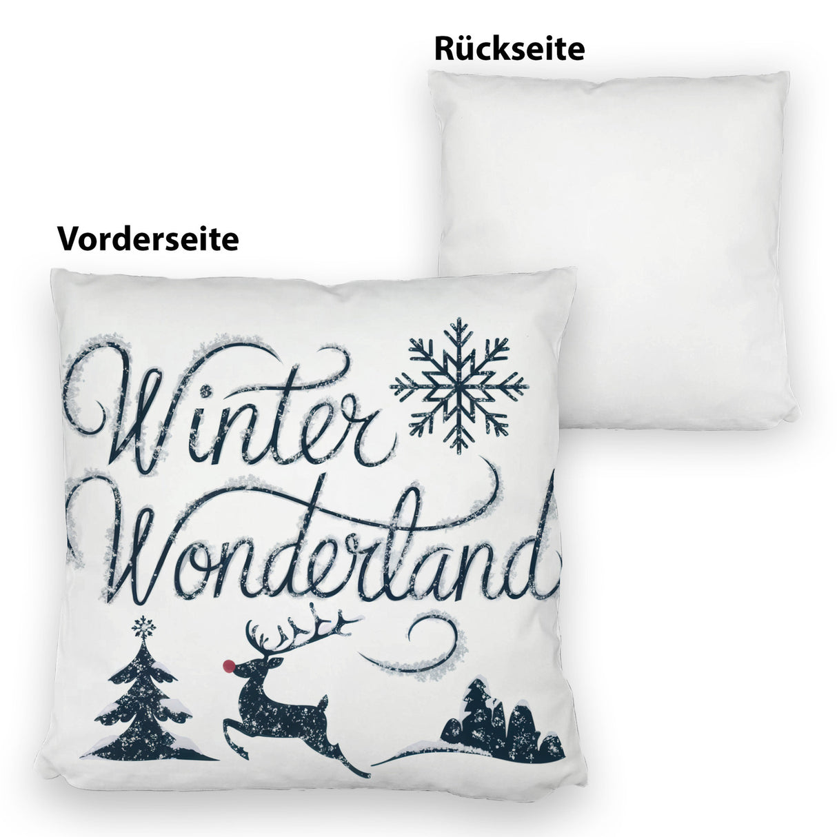 Winterwunderland mit Rentier - Kissen Winter Wonderland