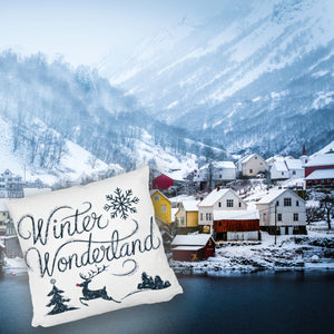 Winterwunderland mit Rentier - Kissen Winter Wonderland