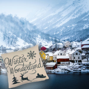 Winterwunderland mit Rentier - Kissen Winter Wonderland