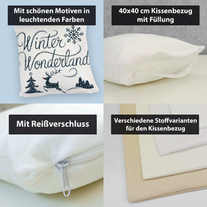 Winterwunderland mit Rentier - Kissen Winter Wonderland