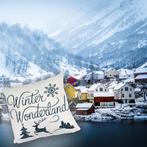 Winterwunderland mit Rentier - Kissen Winter Wonderland