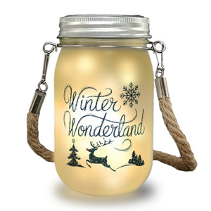 Winterwunderland mit Rentier Winter Wonderland Solarlicht