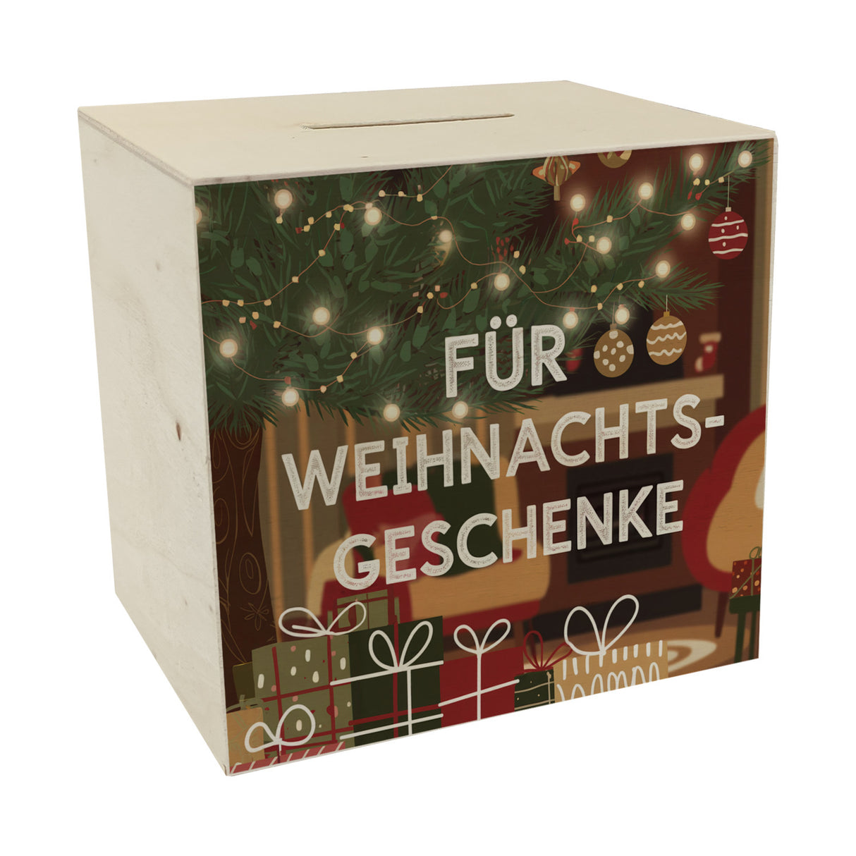 Festlich geschmückter Baum Spardose - Für Weihnachtsgeschenke