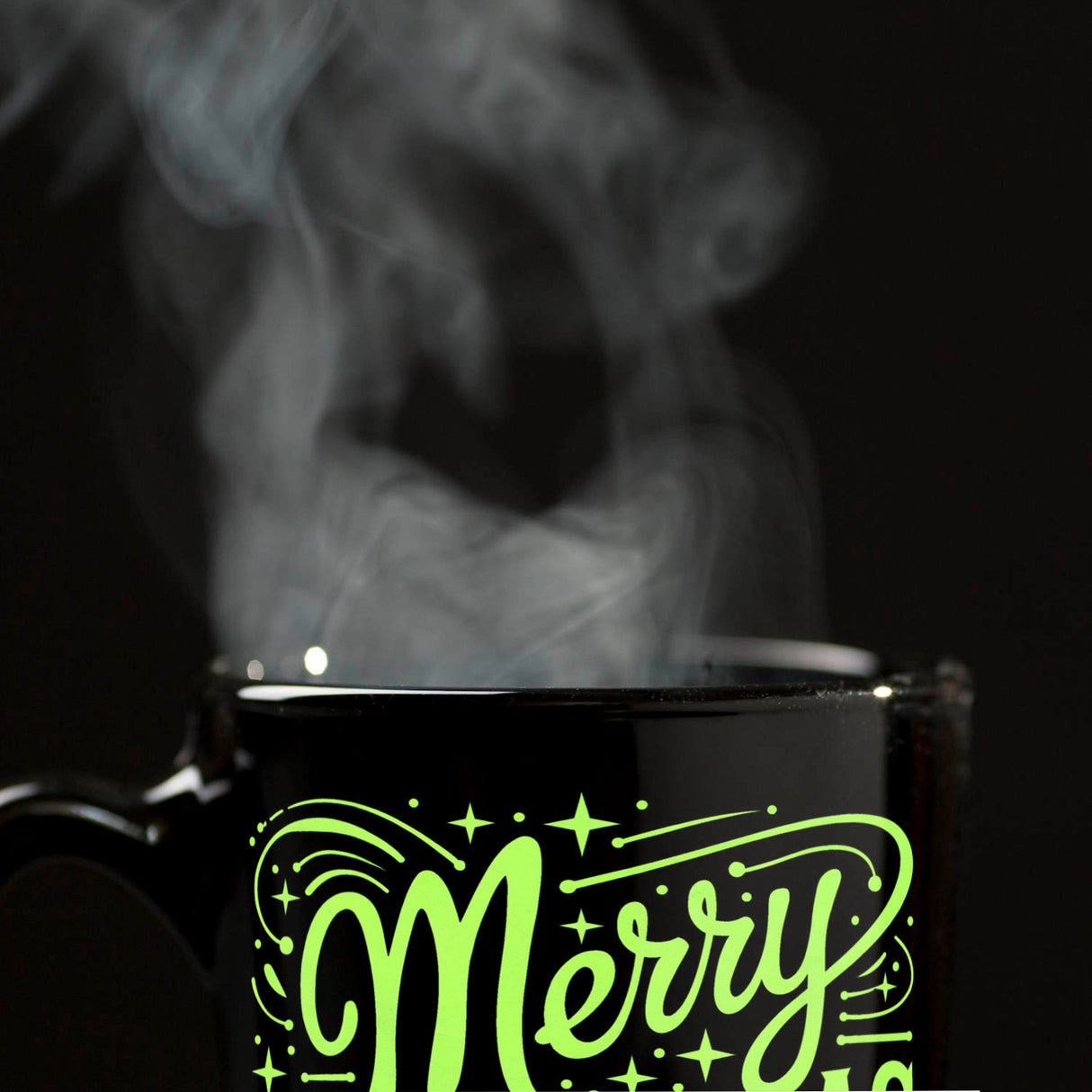 Merry Grinchmas Weihnachtsmuffel Tasse - Schwarzer Kaffeebecher