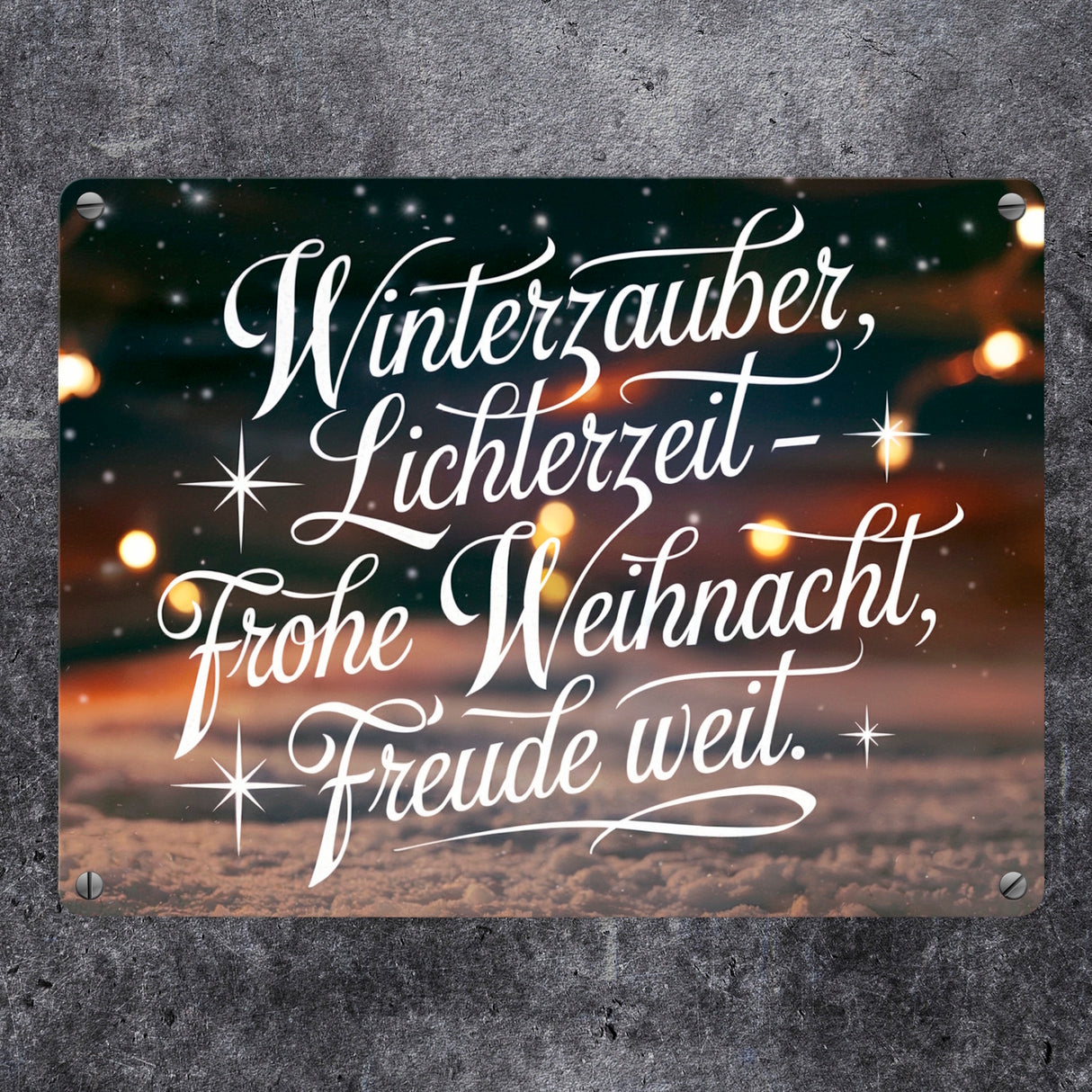 Winterzauber Lichterzeit Metallschild in 15x20 cm