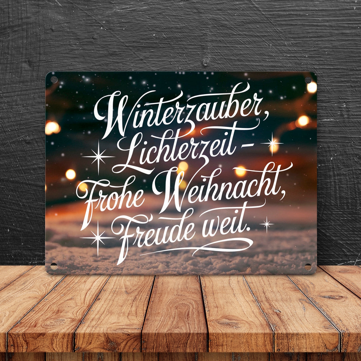 Winterzauber Lichterzeit Metallschild in 15x20 cm