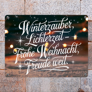 Winterzauber Lichterzeit Metallschild in 15x20 cm