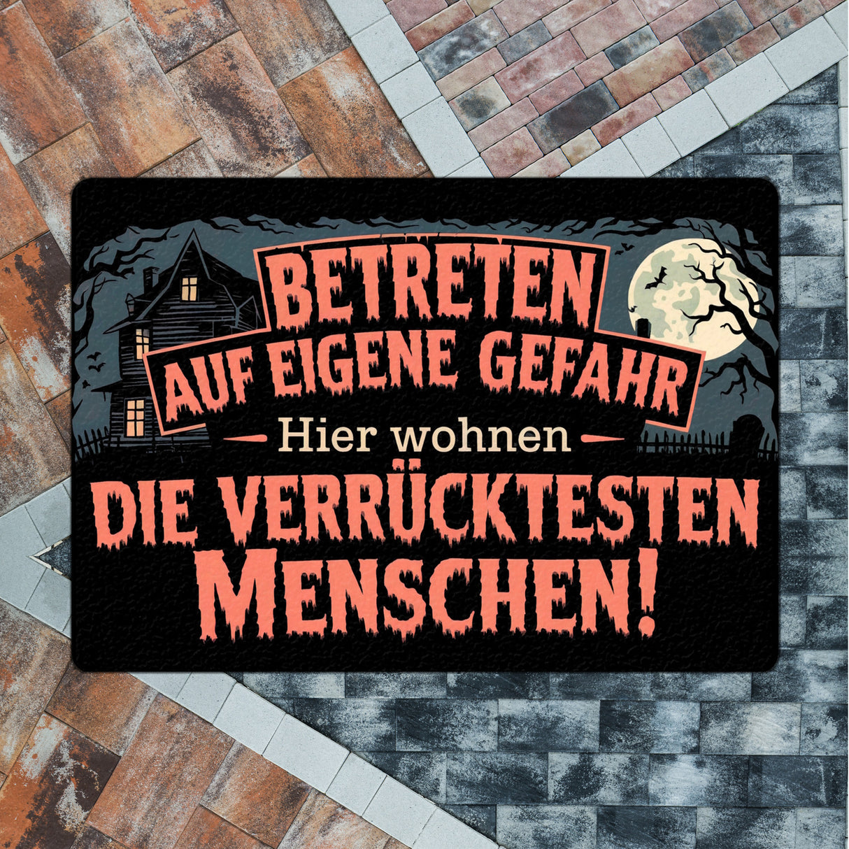 Spukhaus Friedhof - Betreten auf eigene Gefahr Fußmatte in 35x50 cm ohne Rand