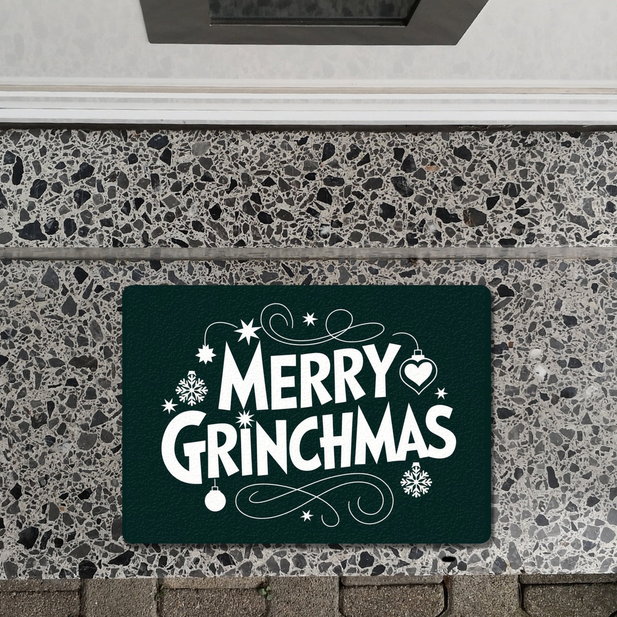 Merry Grinchmas Weihnachtsmuffel Fußmatte in 35x50 cm ohne Rand - Lustige Weihnachtsdekoration