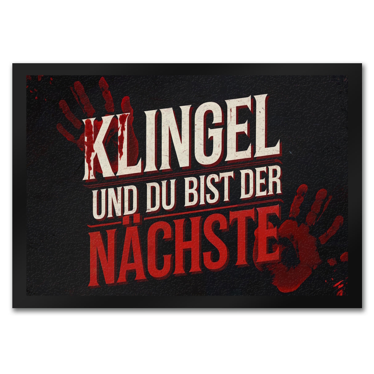 Blutiger Handabdruck Horror Fußmatte in 35x50 cm - Klingel und du bist der Nächste