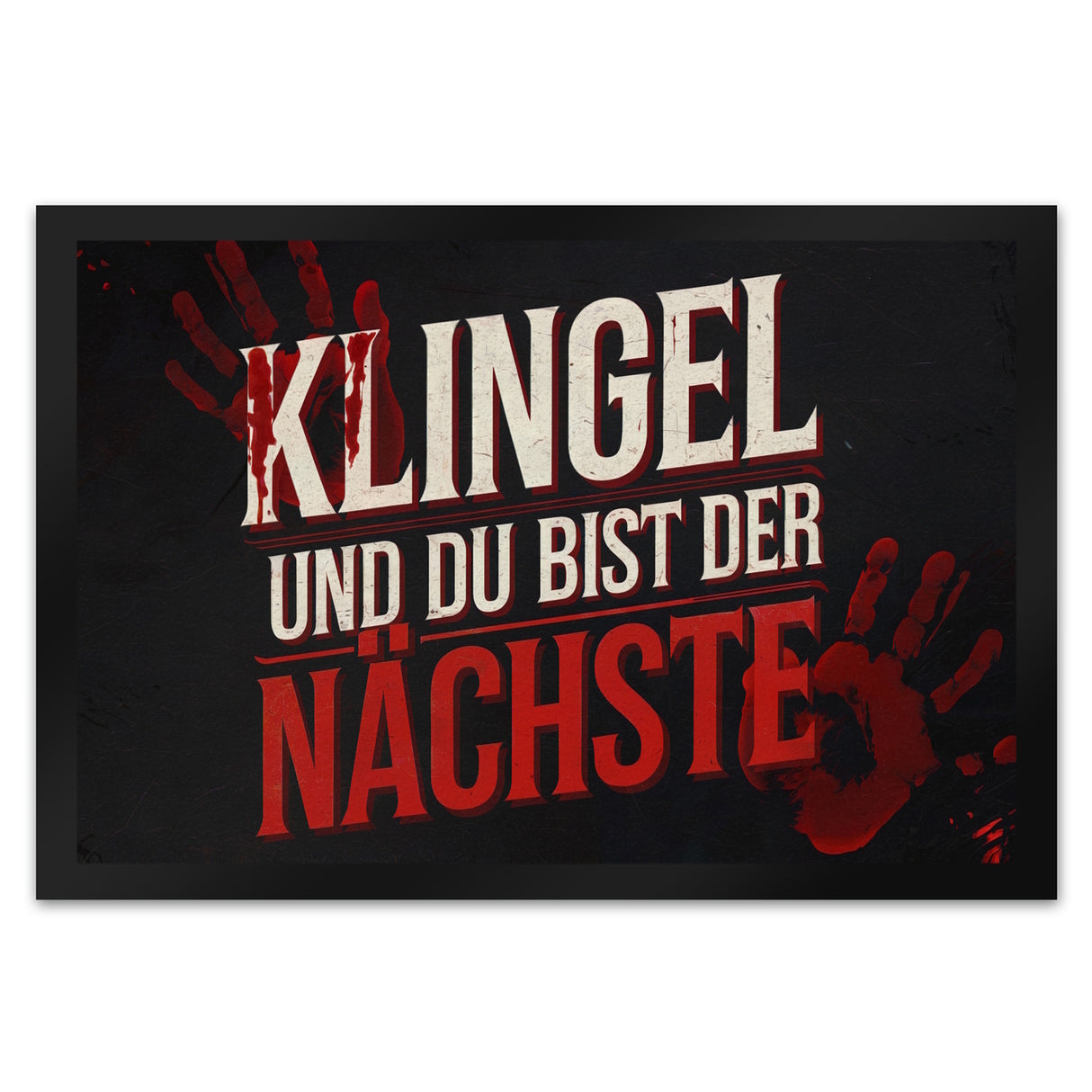 Blutiger Handabdruck Horror Fußmatte in 35x50 cm - Klingel und du bist der Nächste