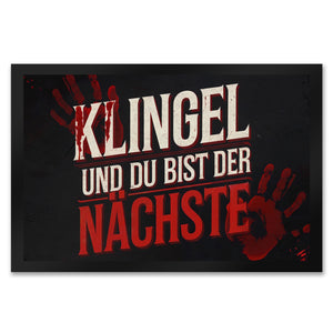 Blutiger Handabdruck Horror Fußmatte in 35x50 cm - Klingel und du bist der Nächste