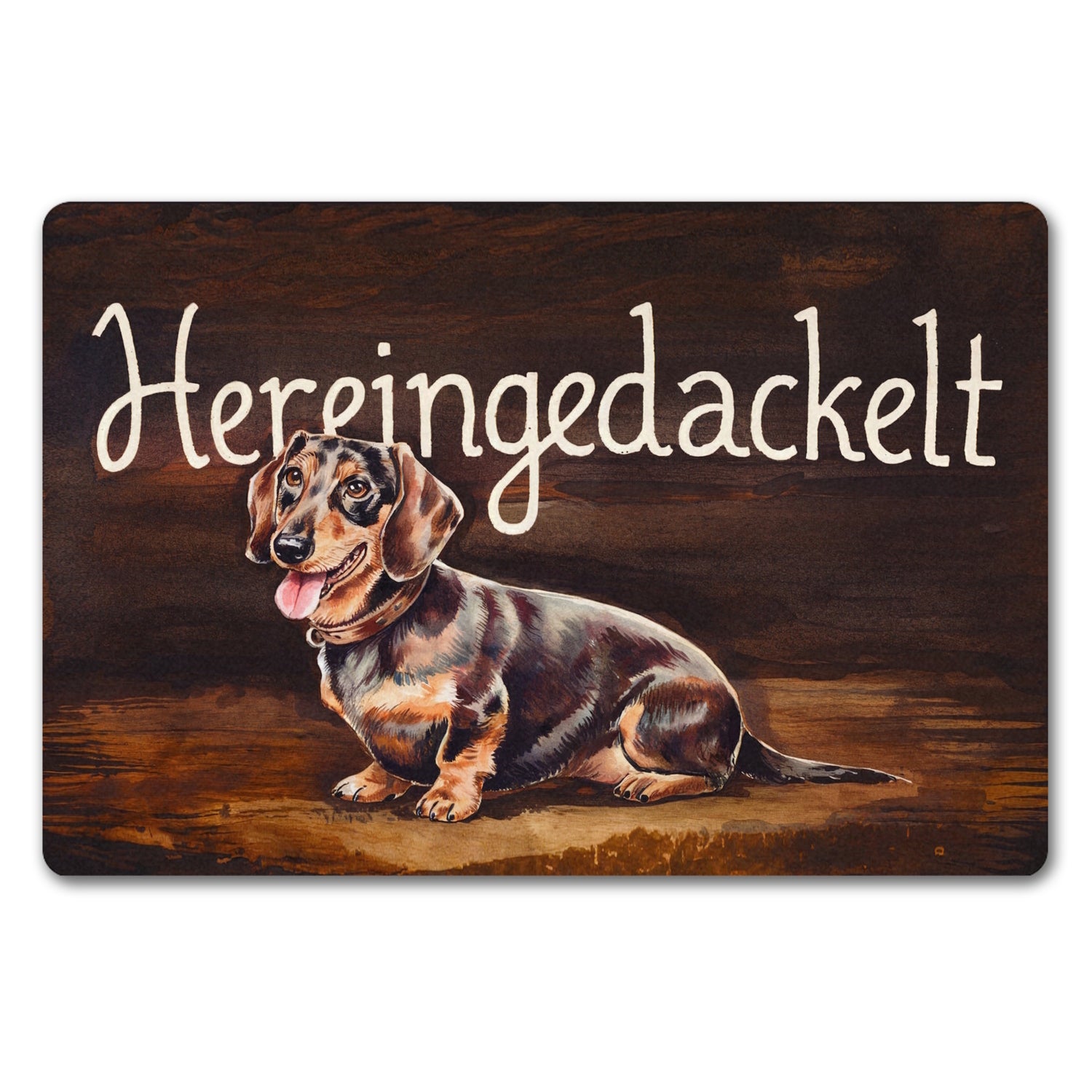 3dRose Garten Flagge – Niedlicher Brauner Dackel Mit Pfotenabdrücken, 30x45 Cm