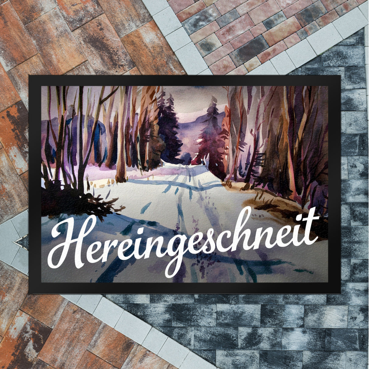 Schneepfad Hereingeschneit Fußmatte in 35x50 cm