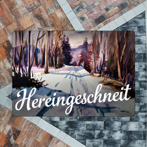 Schneepfad Hereingeschneit Fußmatte in 35x50 cm ohne Rand