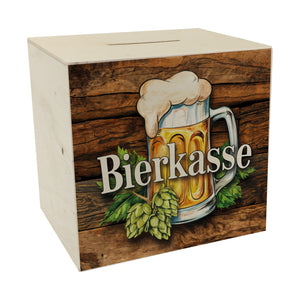 Bierkasse mit Hopfen und Bierkrug Spardose