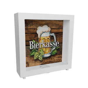 Bierkasse mit Hopfen und Bierkrug Spardose