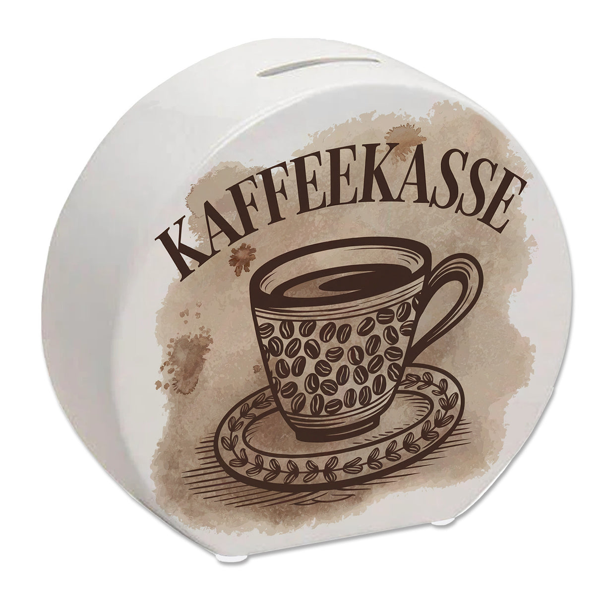 Kaffeetasse mit Kaffeebohnen - Kaffeekasse Spardose