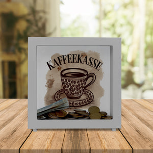 Kaffeetasse mit Kaffeebohnen - Kaffeekasse Spardose