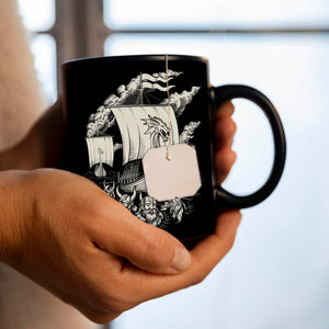 Wikingerschiff mit Drachenkopf Tasse - Nordische Mythologie Kaffeebecher