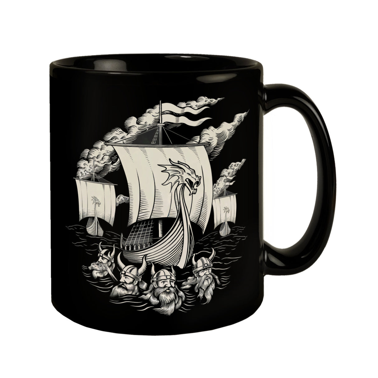 Wikingerschiff mit Drachenkopf Tasse - Nordische Mythologie Kaffeebecher