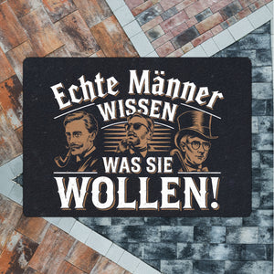 Echte Männer wissen, was sie wollen Fußmatte in 35x50 cm ohne Rand mit Gentlemans