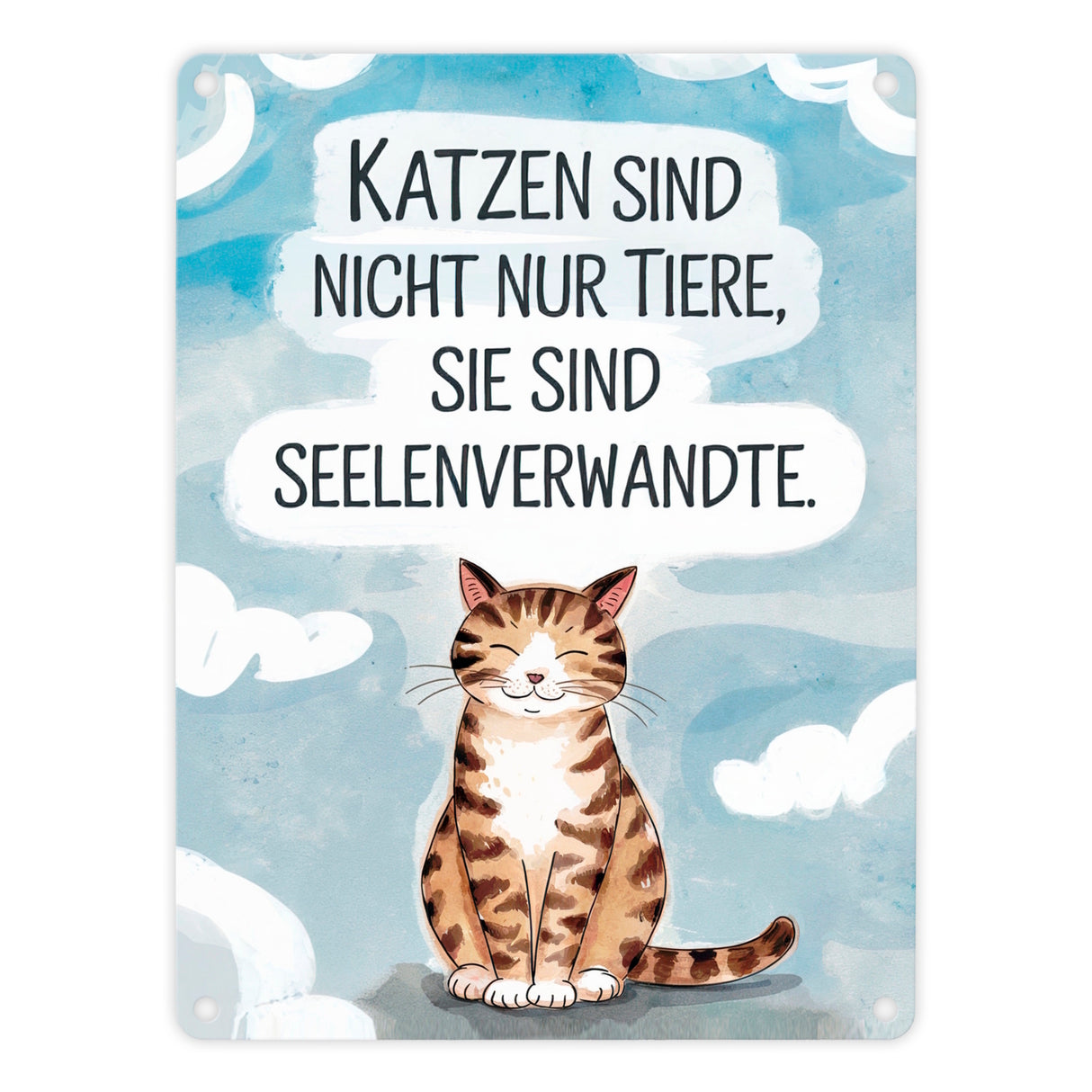 Katzen sind Seelenverwandte Metallschild in 15x20 cm