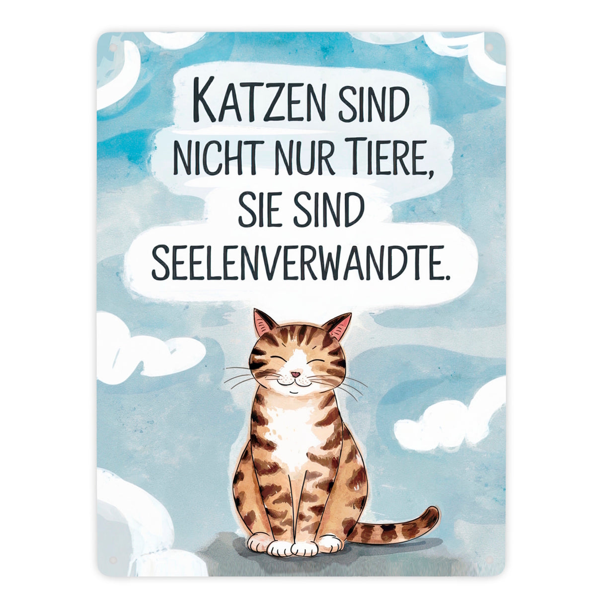 Katzen sind Seelenverwandte Metallschild in 15x20 cm