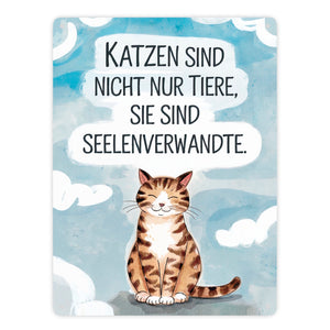 Katzen sind Seelenverwandte Metallschild in 15x20 cm