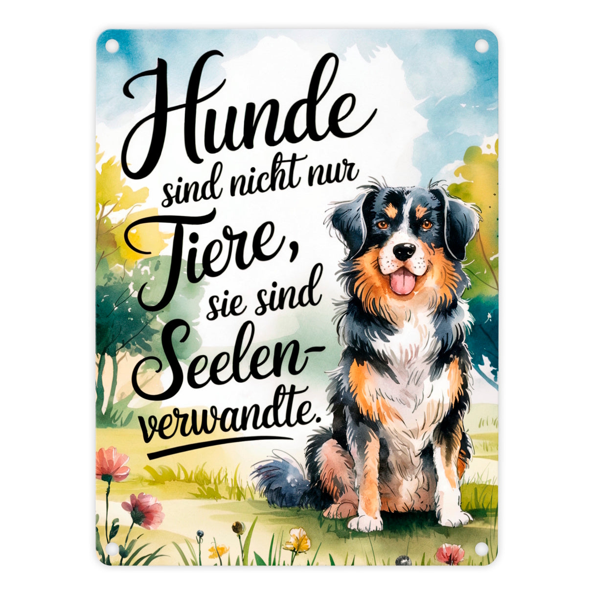 Hunde sind Seelenverwandte Metallschild in 15x20 cm